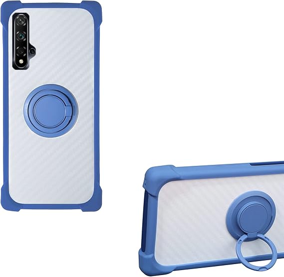 Case for Huawei NOVA 5T Case Compatible with Huawei NOVA 5T Phone Case PC backplane + Silicone Soft Frame Cover [360 Metal Ring, Magnetic Car Mount] CSKB-LAN