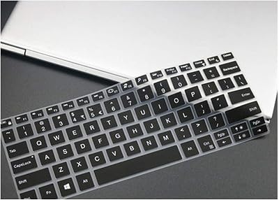 13.3 Notebook Laptop Silicone Keyboard Cover Skin Compatible for DELL XPS 13 9370  XPS 13 9365 13 9370 13 9365,Black