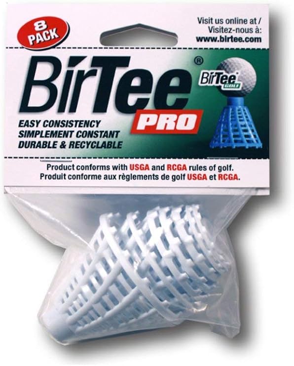 BirTee Pro Consistent Height 1/4"-2" White Specialty Tee (8 Pack)