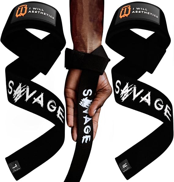 I WILL AESTHETICS Lifting Wrist Straps with Anti-Slip Gel Grip for Weightlifting, Perfect for Deadlifts and Gym Workouts and Suitable for Men, Improve Your Lifting Game with Wrist Straps