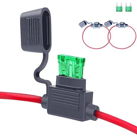 2-Pack Inline Fuse Holder 12 AWG 30A, Blade Automotive Protector Set