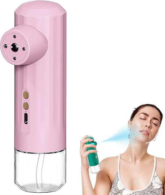Portable Facial Mister, Handheld Face Humidifier with 30ML Water Tank and 0.3MM Nano Spray, Red Light Skin Rejuvenation + Blue Light Acne Removal for Weekends, Travel, and Daily Hydration