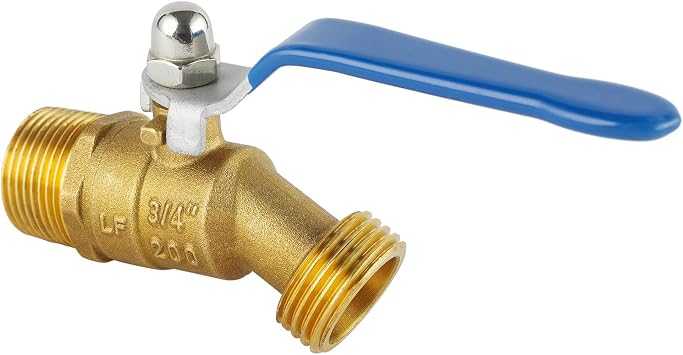Brass Hose Bib/Outdoor Faucet -3/4" NPT/MIP Inlet - 3/4" Male GHT Threaded Garden Hose Outlet/Connector, Water Hose Spigot, Sillcock Hose Bibb Valve (3/4" NPT TO 3/4" GHT)