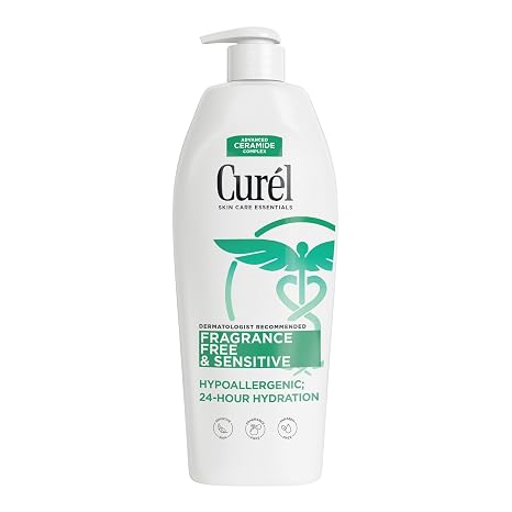 Curél Fragrance Free Comforting Body Lotion for Dry, Sensitive Skin, 13 Ounces | Non-Greasy Formula, Ceramide Moisturizer, Relieves Itchy Irritated Skin, Fragrance Free, Sensitive Skin Safe
