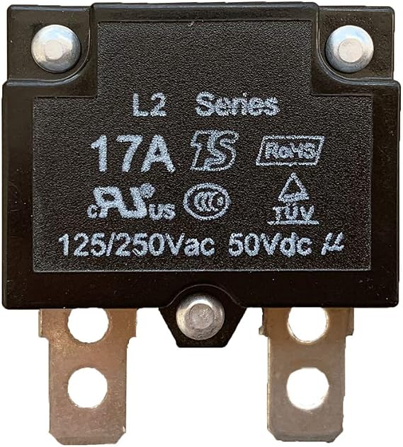 2Pcs 17A 125/250Vac 50Vdc Automatic Reset Relay Fuse Therma Switch Circuit Breaker Current Overload Protector Children Ride On Toy Car Accessories