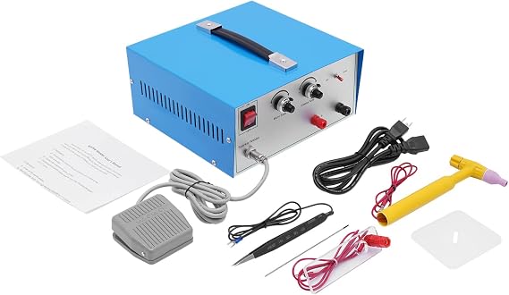 Permanent Jewelry Welder, 110v Portable Welding Machine Spot with Pedal Switch, Pulse Permanent Jewelry Welder Kit with Hand-Held Welding Gun for Gold Silver Platinum Spot Weld