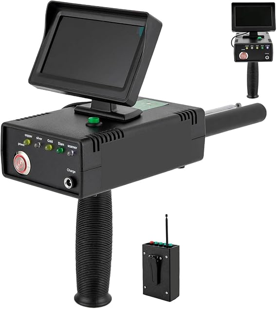 Metal Detector, Handheld High Accuracy Underground Treasure Scanner, with 3D LED Display, Search Range 1-1200 Meters, Detection Depth 1-50 Meters, for Finding Precious Metals