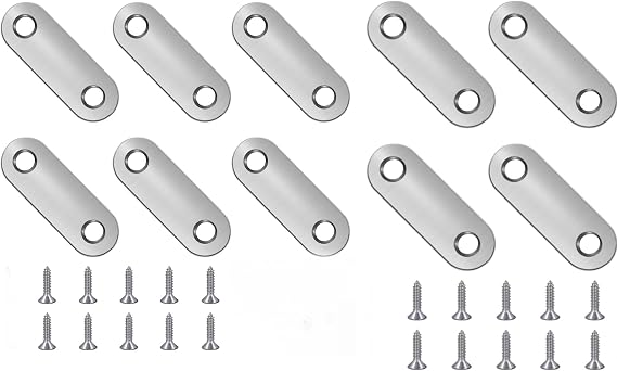 10 Pcs Flat Fixing Brackets, Flat Straight Brace Brackets