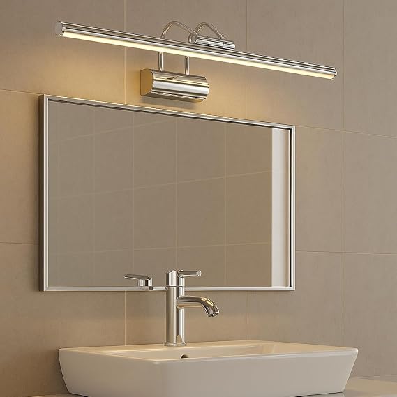 SekaTech Chrome Case LED Flute Sconce | 6W | 3200K Daylight | 35cm | Wall Mounted Mirror/Table/Picture/Bathroom Mounted Decorative Light | IP20 Indoor Use [Energy Class A]