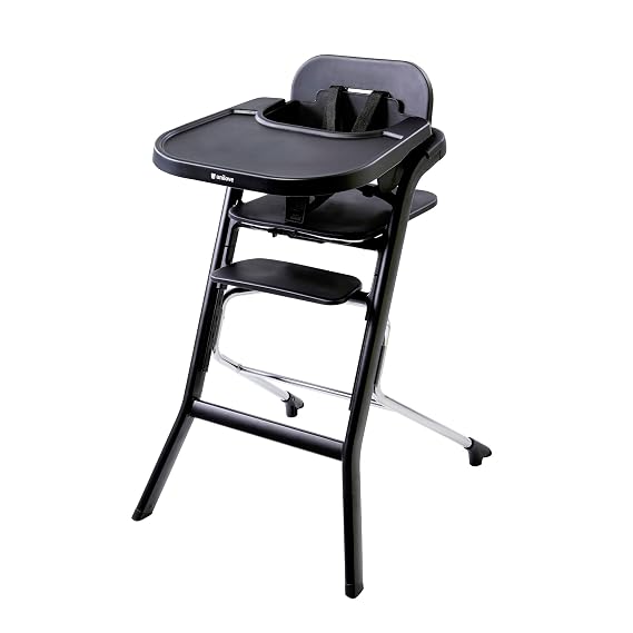 Unilove Grow with Me 2-in-1 Baby High Chair - Truffle Black | Adjustable Toddler Chair with Baby Set, Removable Harness, One-Hand Seat & Footrest Adjustment, for Ages 6-60 Months