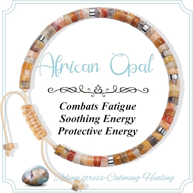 CASDAN Natural Crystal Beaded Bracelet for Women