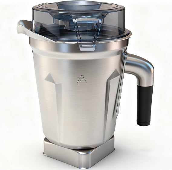Built-in Chip 64oz Stainless Steel Container Blender Pitcher, Replacement Jar Compatible with Vitamix 5200, 750, 6300, E310, Vm0103, Vm0197, E310, A2500, Explorian,Ascent Series,