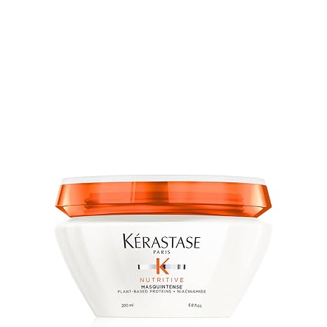 Kerastase Nutritive Masquintense Mask For Fine to Medium Dry Hair - Deeply Nourishes & Conditions, With Plant-Based Proteins & Niacinamide, 6.8 Fl Oz