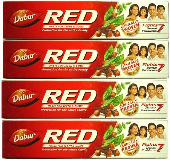 Dabur Red Toothpaste 3.5 oz 100 g x 4 Bottles Toothpaste