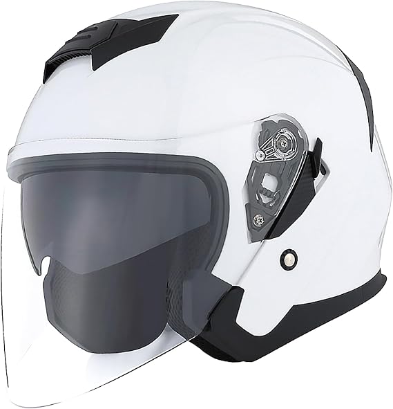 1Storm Motorcycle Open Face Helmet Scooter Classical Knight Bike Dual Lens/Sun Visor: HJK526