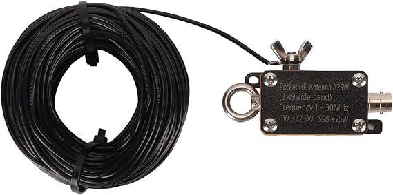 Portable HF End Fed Antenna FE8 CW SSB, 1:49 Balun, 1-30MHz Frequency, PVC Material, Withstand Power for SSB<25W, FE8<5W, CW<12.5W, Easy Installation