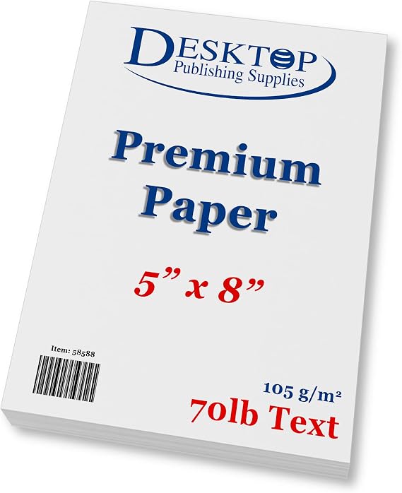 Bright White Paper Blank 5" x 8" 70lb Text (105gsm) - 100 Sheets | Printable Premium Feel Paper For Notepads, Binder Refills, Memo Pads, Journals, And Everyday Writing
