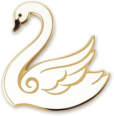 Pinsanity White Swan Enamel Lapel Pin