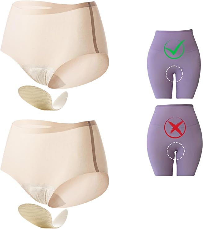 Seamless Anti Embarrassment Workout Underwear | No-Show Invisible Thongs, Smooth Contour Proof Intimates, Cameltoe Concealer Clothing Layer