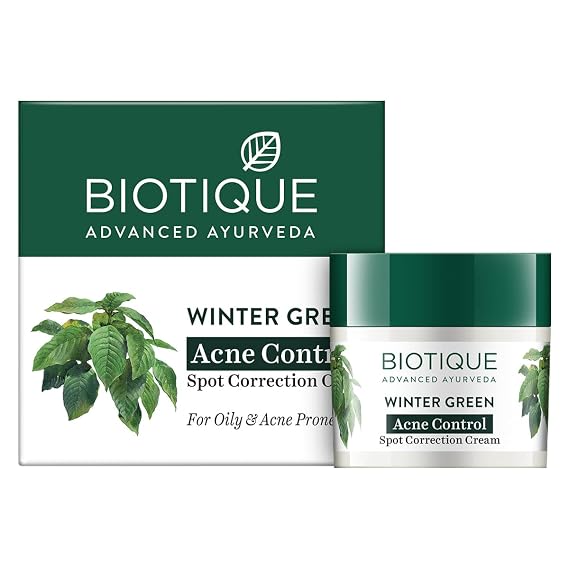 Biotique Spot correcting Anti-Acne Cream - Winter Green 15 Gm - (1 Pack)
