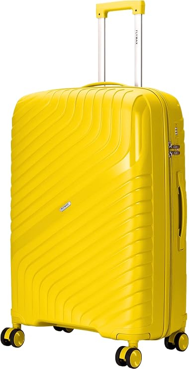 24" Medium Suitcase Luggage Suitcase 4 Wheel Lightweight Medium Size 15kg - 20kg Travel Case Hardshell Polypropylene Check in with Combinaton Lock in Black