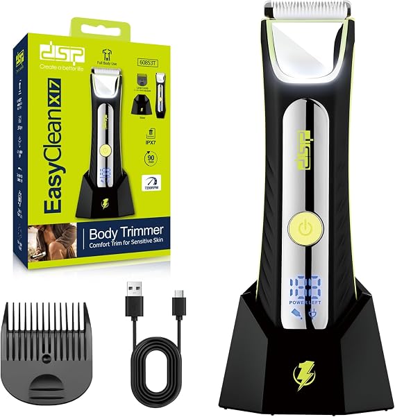 DSP Body Trimmer for Men, Waterproof Rechargeable Groomer
