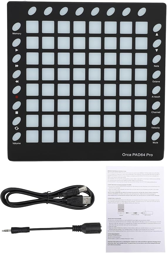MIDI Controller with 64 RGB Backlit Pads, 128MB Sound Library