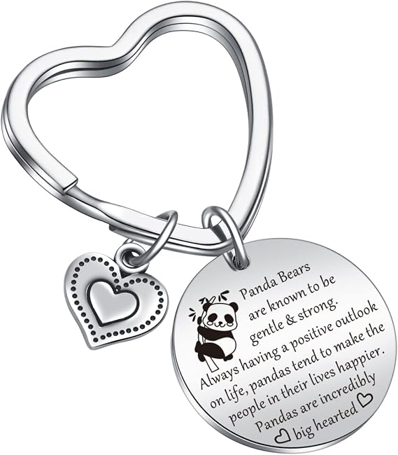 Panda Keychain - Panda Bear Keychain Vet Tech Gift, Animal Jewelry for Animal Lover Charm Jewelry for Daughter, Best Friend Key Chain
