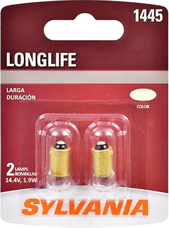SYLVANIA - 1445 Long Life Miniature - Bulb, Ideal for Ash Tray, Glove Box and More. (Contains 2 Bulbs)