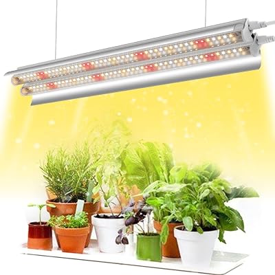 Garpsen T5 Grow Lights, T5 2ft LED Hanging Grow Light Full Spectrum LED Plant Light Strips with Reflector for Seed Starting Indoor Plants Hydroponic Greenhouse Grow Shelves