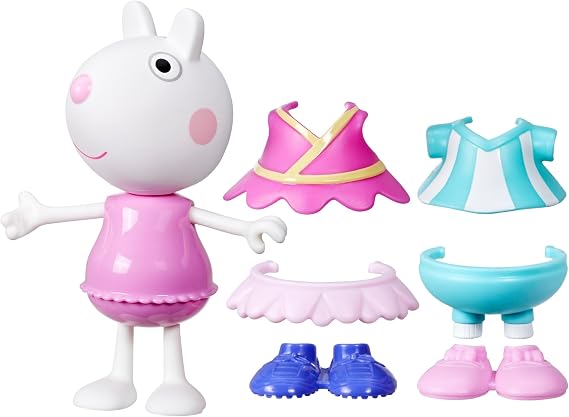Peppa Pig Suzy Sheep-Up Figure with 6 Easy-On Fashion Accessories, 6-Inch Doll, Preschool Toys for Girls and Boys 3 and Up