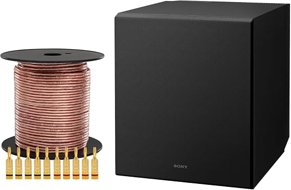 Sony SA-CS9M2 10-inch Subwoofer Bundle with 100ft of Speaker Wire and Plugs