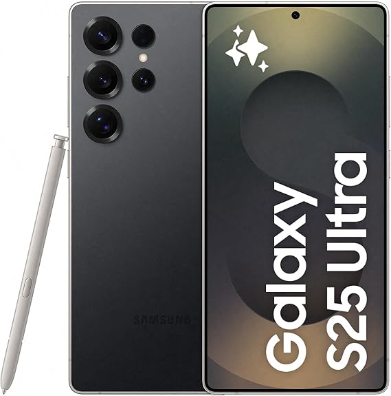 Samsung Galaxy S25 Ultra AI Smartphone, Galaxy AI, 12GB Memory, 512GB Storage, 200MP Camera, S Pen Included, Titanium Black, (UK Version)
