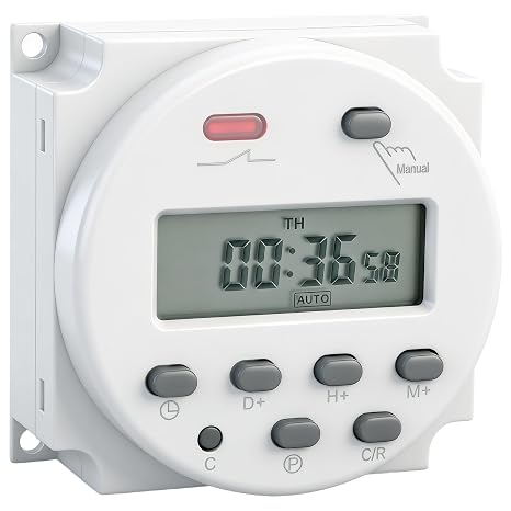Timer Switch, DC/AC 12V 16Amp, Programmable Timer Time Relay Switch