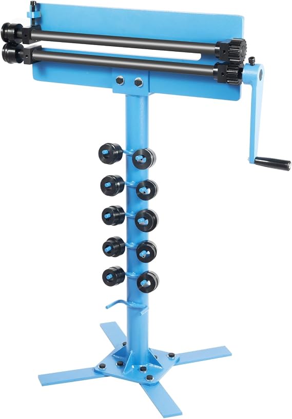 Kaibrite Sheet Metal Bead Roller Machine 1.2mm Gear Drive Bench 6 Dies Set Steel Bead Roller Create Channels Flanges Profiles Durable Steel Construction