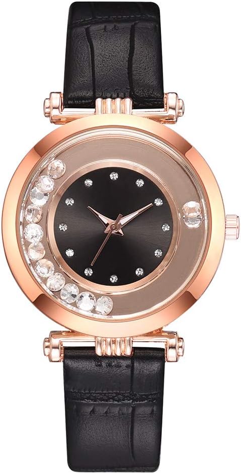Luxury Temperament Lady Leather Belt Diamond Watch Waterproof Analog Geneva Quartz Watch,Homstar High-End Business Simple Sports Watch Round Dial Case Shiny Ladies Watches Sale Clearance