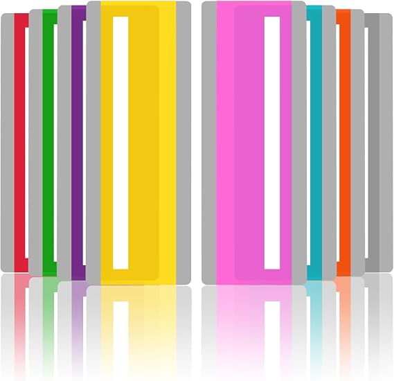 16 Pieces Guided Reading Strips Colored Highlight Strips Overlays Reading Bookmark Reading Line Trackers for Kids Dyslexia Reading Strips Student Reading Tools (Mixed Colors)