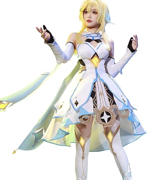 KIRA KIRA Traveler Lumine Cosplay Costume Game Genshin Impact Lumine Cosplay Costume Doki-SSR Halloween Party Costume Outfit