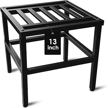 Plant Stand Indoor Outdoor,13 Inch Metal Plant Stands Riser,Heavy Duty Wrought Iron Pedestal Holders for Large Flower Pot,Outside Rust-Proof Black Flower Display Shelf for Patio,1-Pack