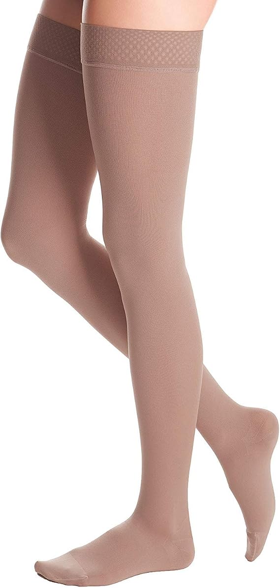 duomed Advantage 30-40 mmHg, Thigh High, Beaded Band, Closed Toe