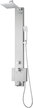 Blue Ocean 48 inch SPS824A Stainless Steel Shower Panel Tower with Rainfall Shower Head and Spout (Matte Black)
