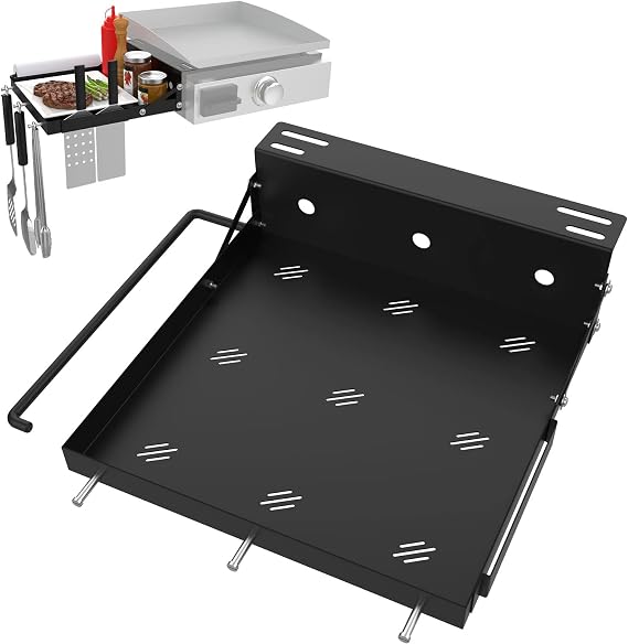 Grill Side Shelf for Blackstone 17" 22" 28" Griddle,Powder Coated Steel