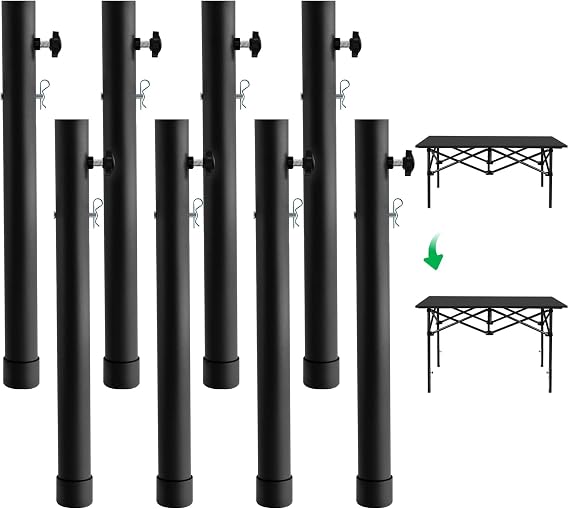 4 Pack Folding Table Leg Extenders, 4 Adjustable Level(3.6"-13")