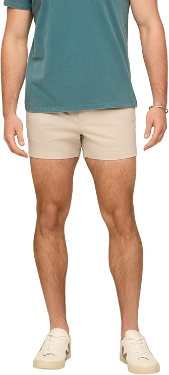 Chubbies Chino Shorts Men 4 Inch - Mens Shorts Casual with Elastic Waistband, Side and Back Pockets, Stretch Cotton Blend