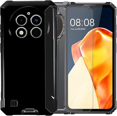 Cover for Oukitel G1 Case 6.52 inches,Silicone Shell TPU Bumper Protective Case for Oukitel G1 with 1 Tempered Glass Screen Protector Black