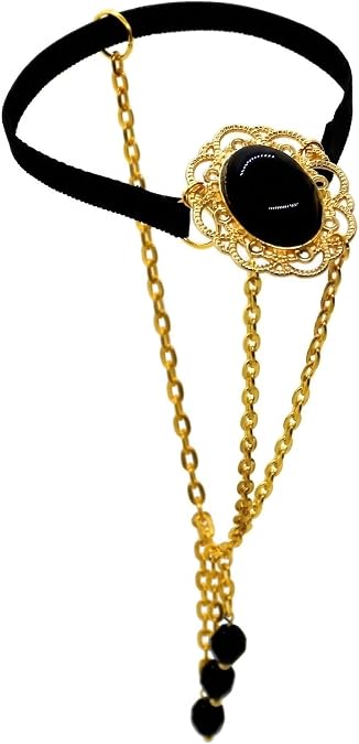 Intimate Jewelry for Man - Non Piercing Bodychain with Black Stone and Chain - Romantic Valentine gift for him