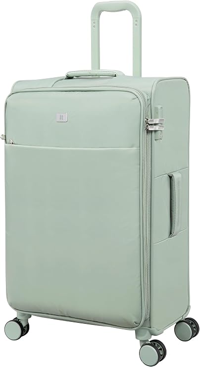 It Luggage Lustrous Luxe 28" Softside Checked 8 Wheel Spinner, Desert Sage