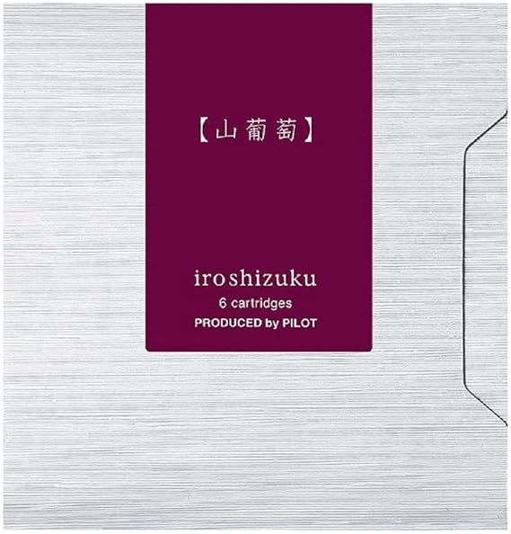 Pilot Iroshizuku Fountain Pen Ink Cartridges Yama-budo 6 Pieces IRF-6S-YB (Bordeaux Purple) with Kanji Love Sticker