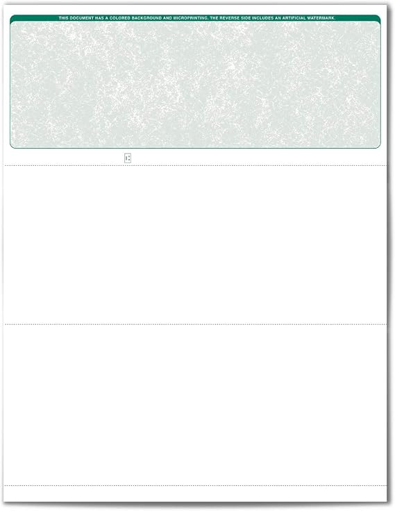VersaCheck ValueChex Secure Paper Form 1000 - Green Classic - 500 Sheets