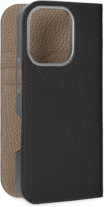 BONAVENTURA(for iPhone16Pro Diary iPhone Case [Black x Etoupe ] BODT16P-BKET